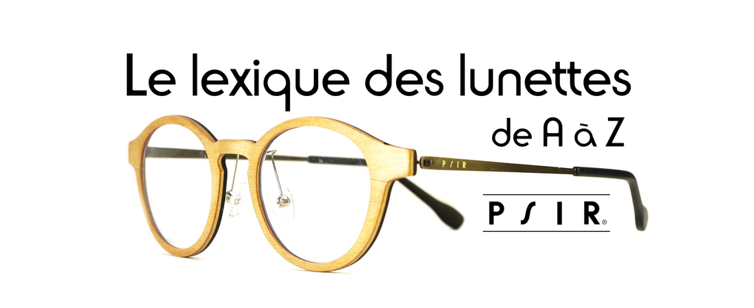 lunettes en bois psir avec du texte